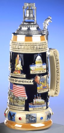 Liberty Bell USA Panorama LE German Beer Stein 1L